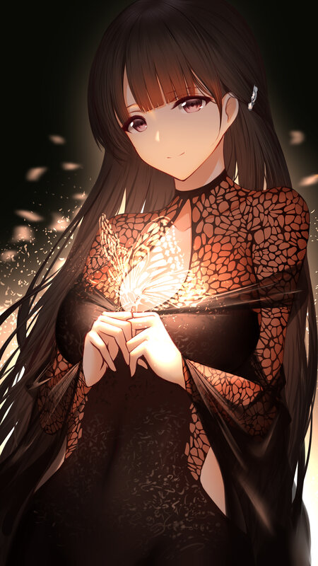 Anime Girl Holding Sparkler — Black