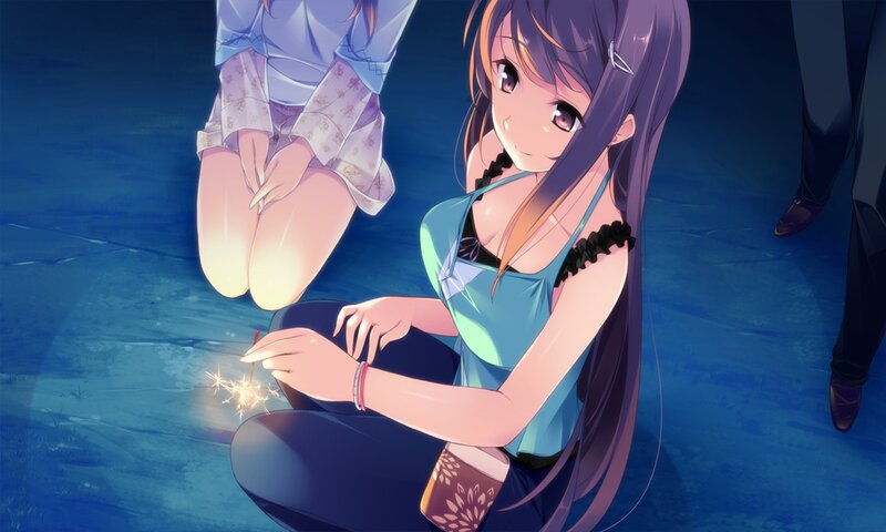 Anime Girl Holding Sparkler