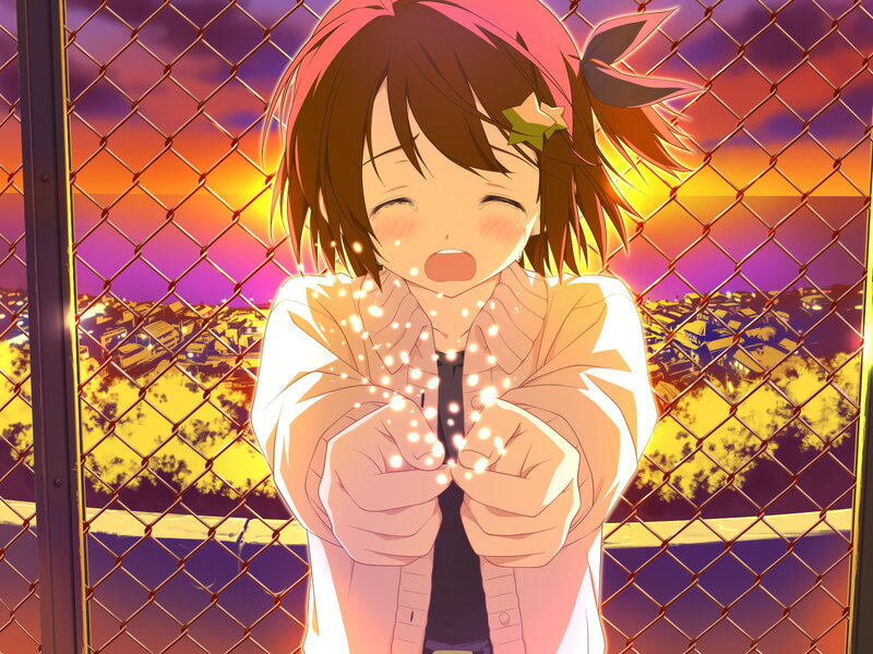 Anime Girl Holding Sparkles