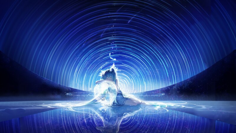 Anime Girl Holding Sphere
