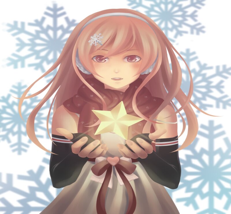 Anime Girl Holding Star — Pink