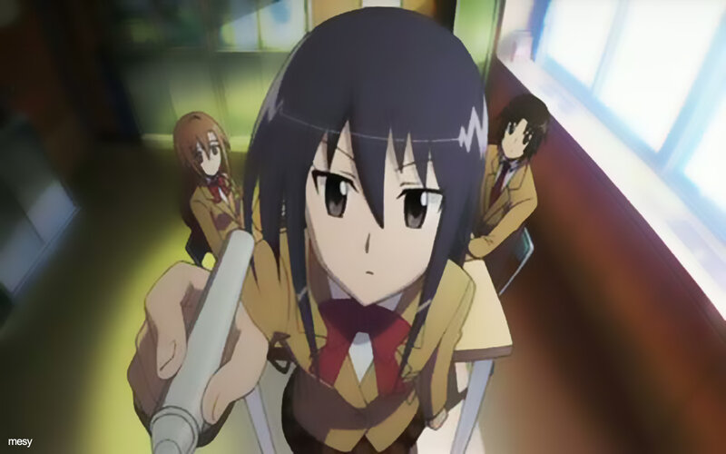 Anime Girl Holding Stick