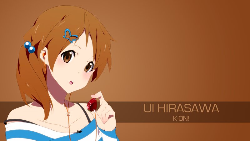 Anime Girl Holding Strawberry — Brown, Calm