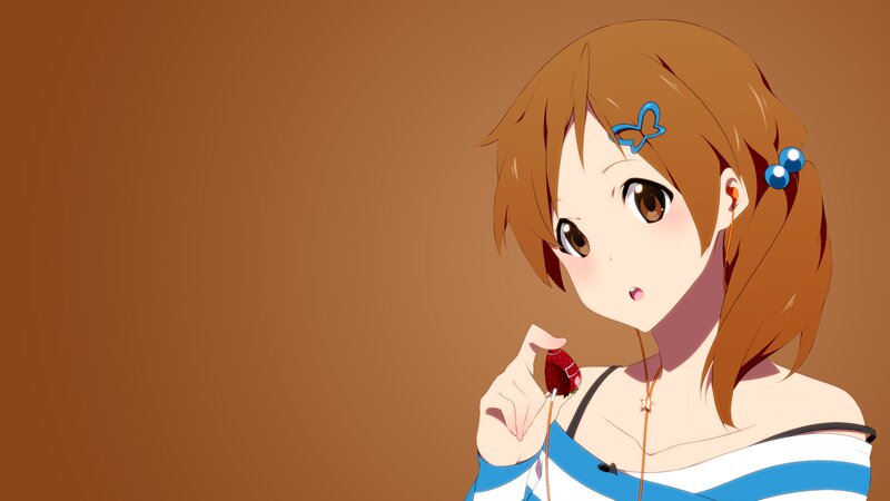 Anime Girl Holding Strawberry — Brown