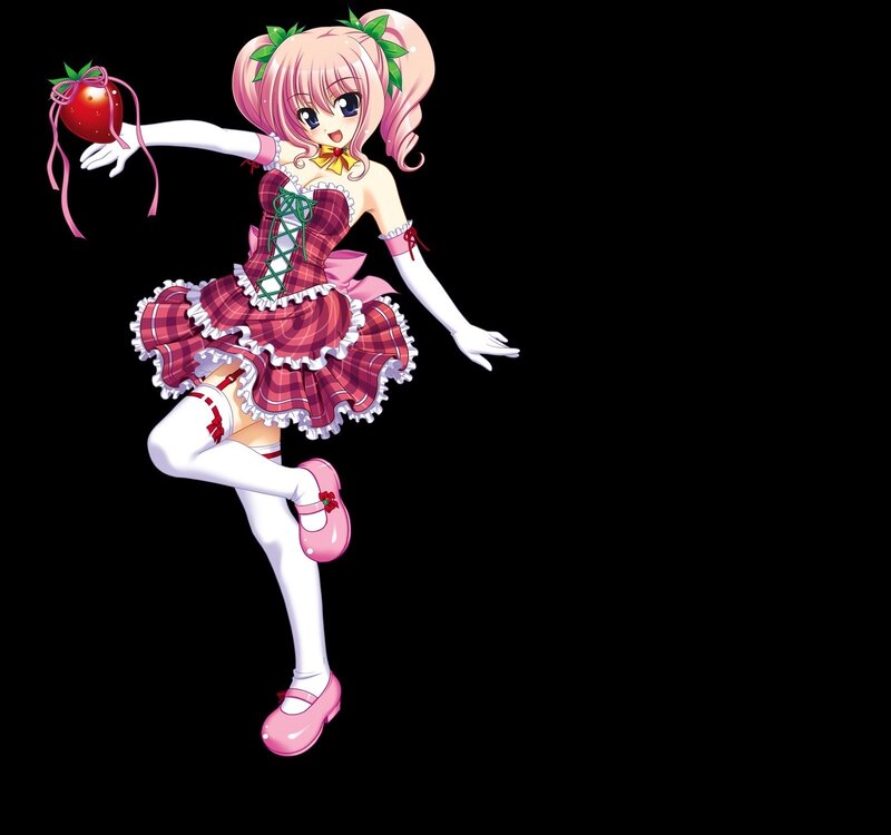 Anime Girl Holding Strawberry