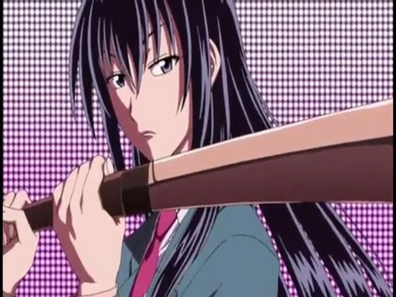 Anime Girl Holding Sword — Purple