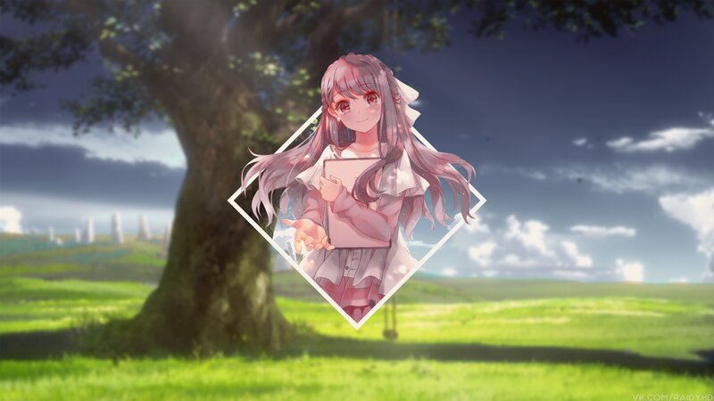 Anime Girl Holding Tablet