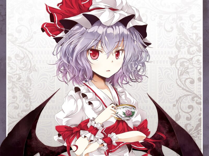 Anime Girl Holding Tea Cup — White