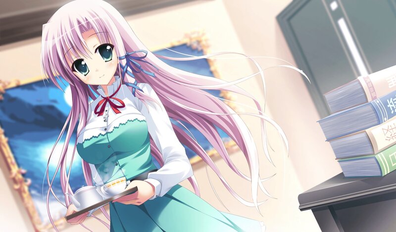 Anime Girl Holding Tea Tray