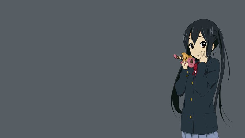 Anime Girl Holding Toy — Gray