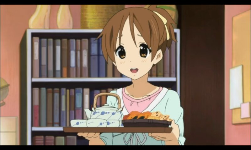 Anime Girl Holding Tray — Brown