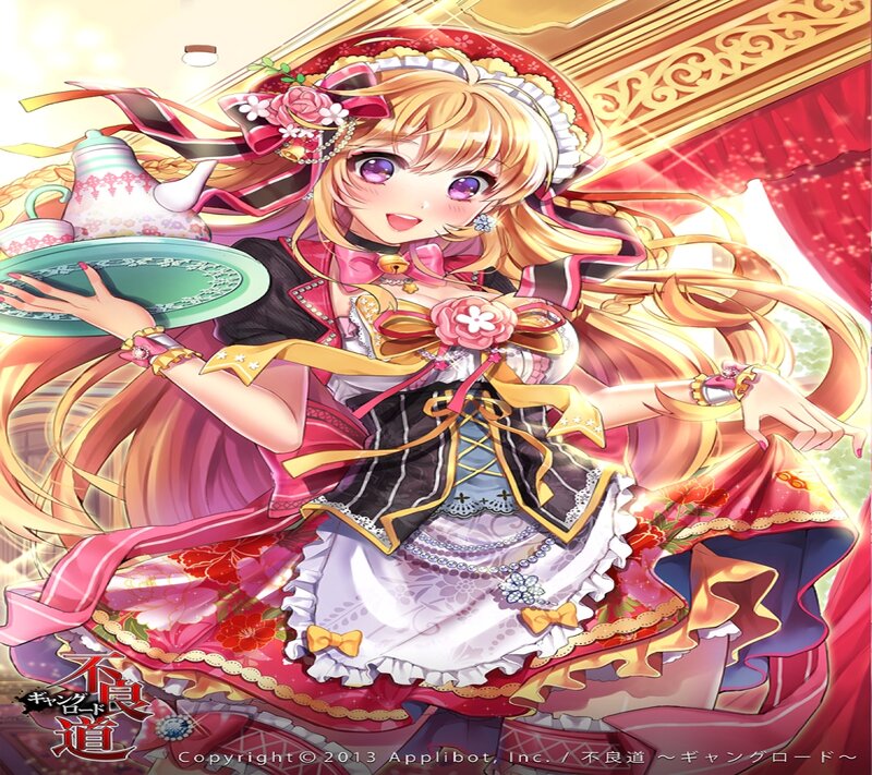 Anime Girl Holding Tray — Red