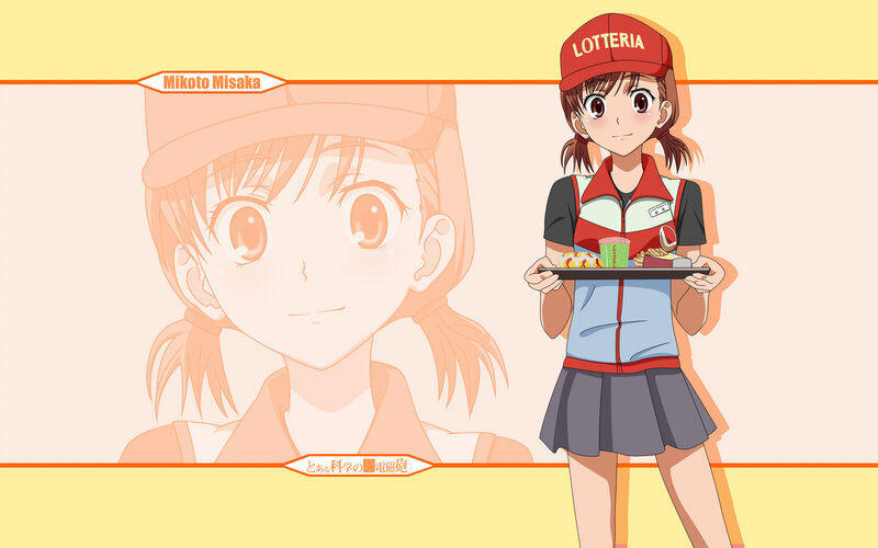 Anime Girl Holding Tray — Yellow