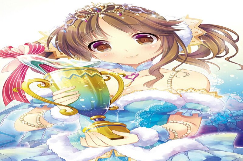 Anime Girl Holding Trophy