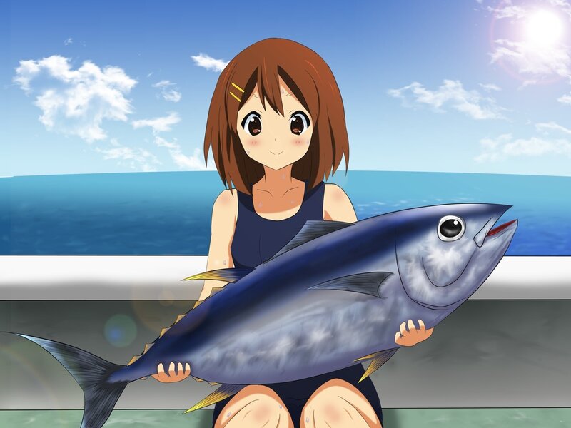 Anime Girl Holding Tuna
