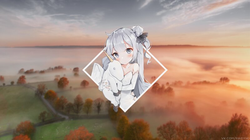 Anime Girl Holding Unicorn
