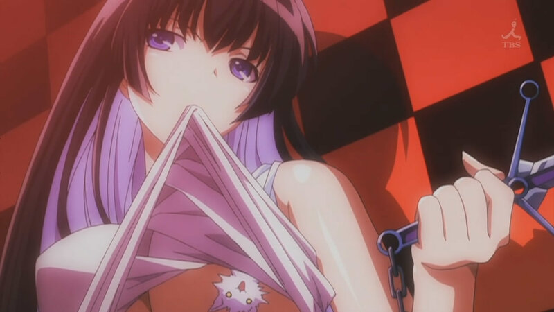 Anime Girl Holding Weapon — Red