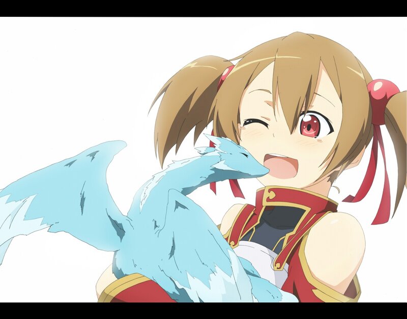 anime girl hugging a dragon