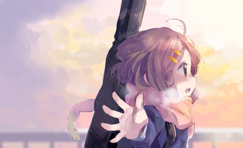 anime girl hugging a leg