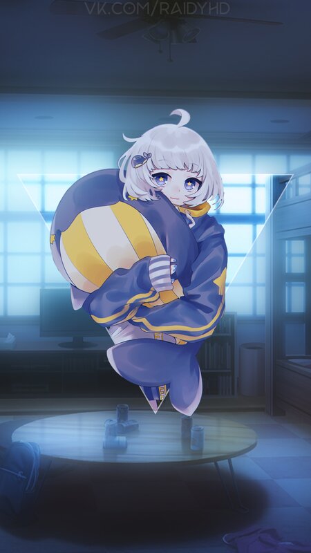 Anime Girl Hugging Ball