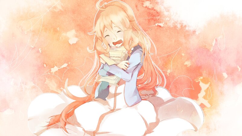 Anime Girl Hugging Book