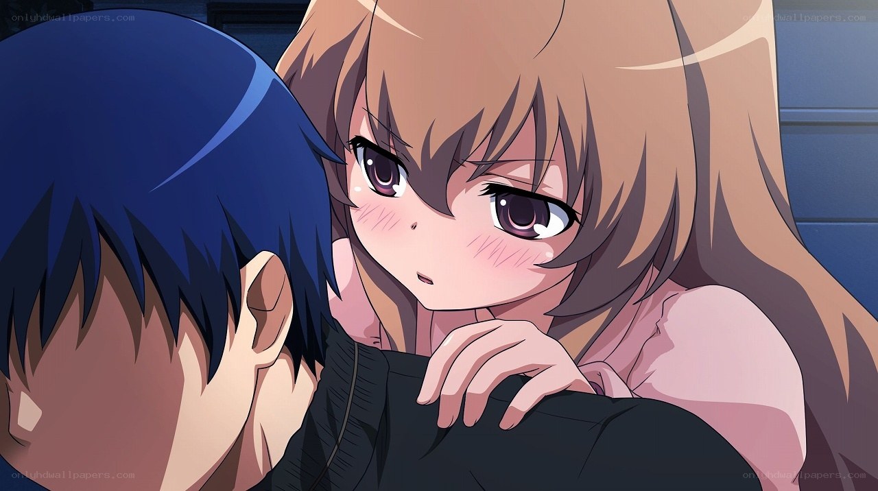 anime girl hugging boy