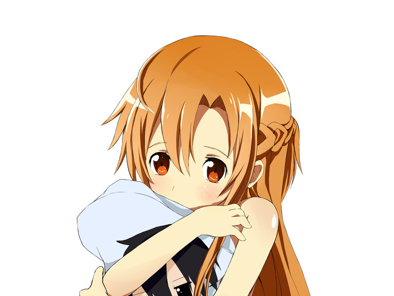 Anime Girl Hugging — Orange