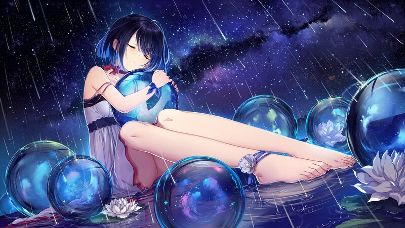 Anime Girl Hugging Orb