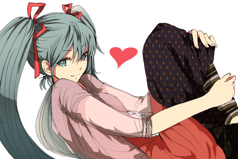Anime Girl Hugging Person — Blue