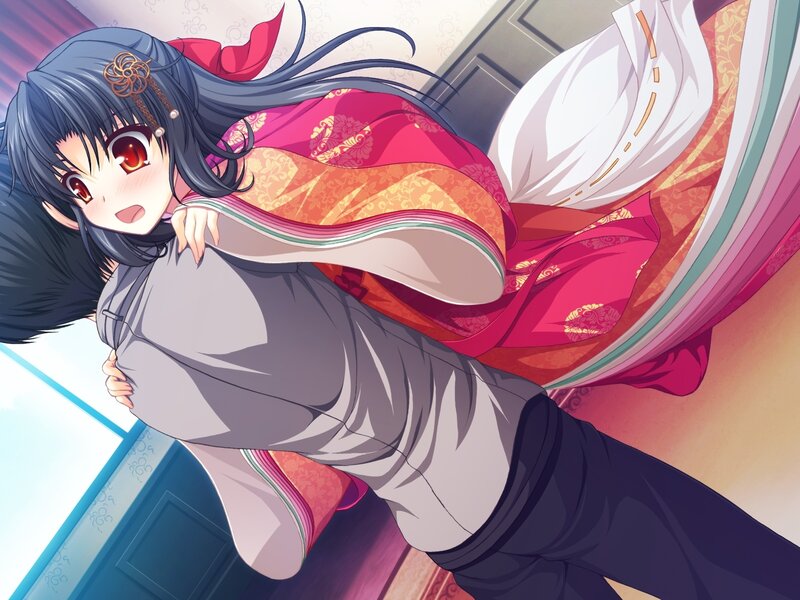 Anime Girl Hugging Person — Gray