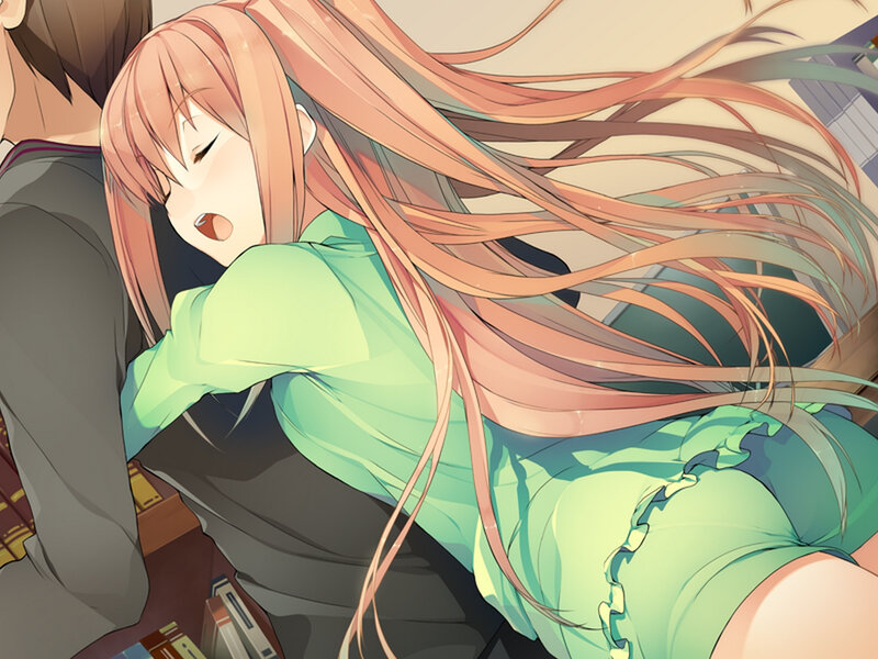 Anime Girl Hugging Person — Pink