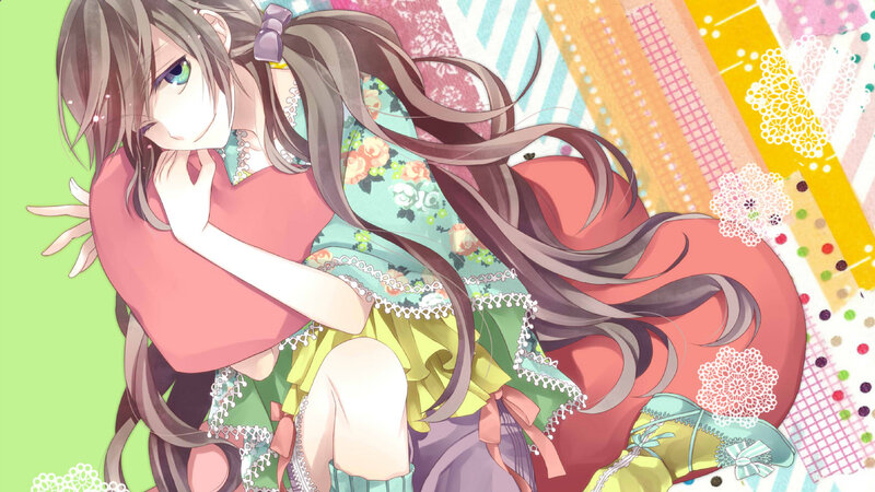Anime Girl Hugging Pillow — Green