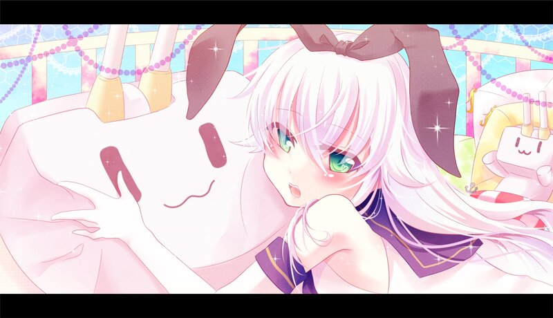 Anime Girl Hugging Pillow — Pink, Dreamy