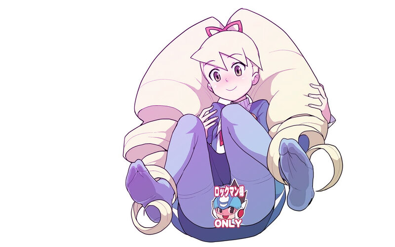 Anime Girl Hugging Pillow — Purple, Calm, Digital Art