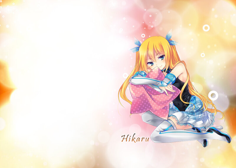 Anime Girl Hugging Pillow — Yellow
