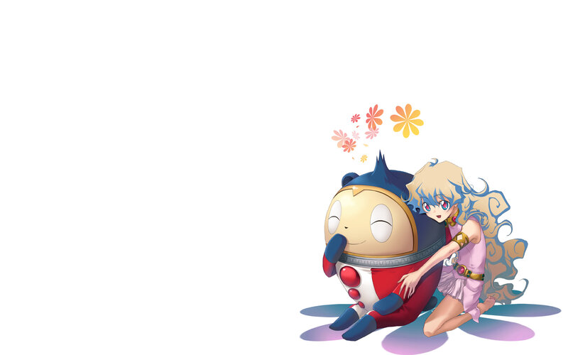 anime girl hugging robot