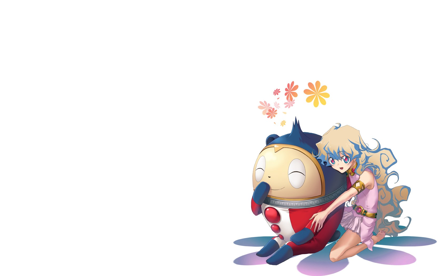 anime girl hugging robot