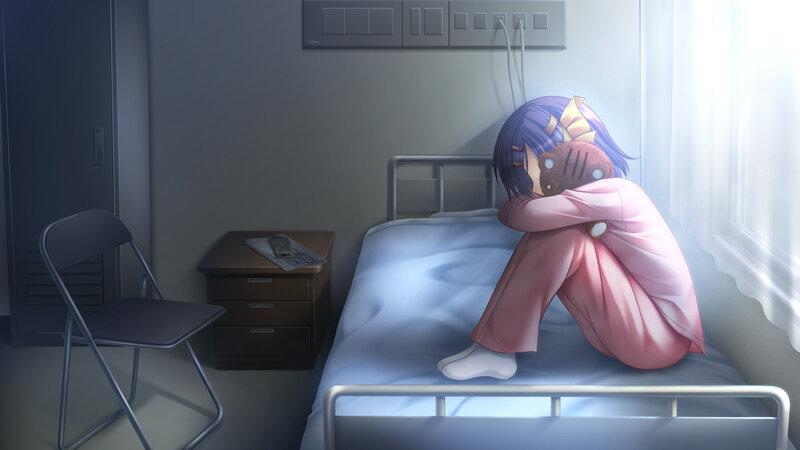 Anime Girl Hugging Toy — Purple