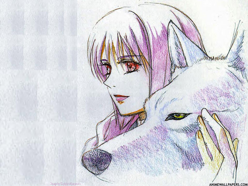 Anime Girl Hugging Wolf