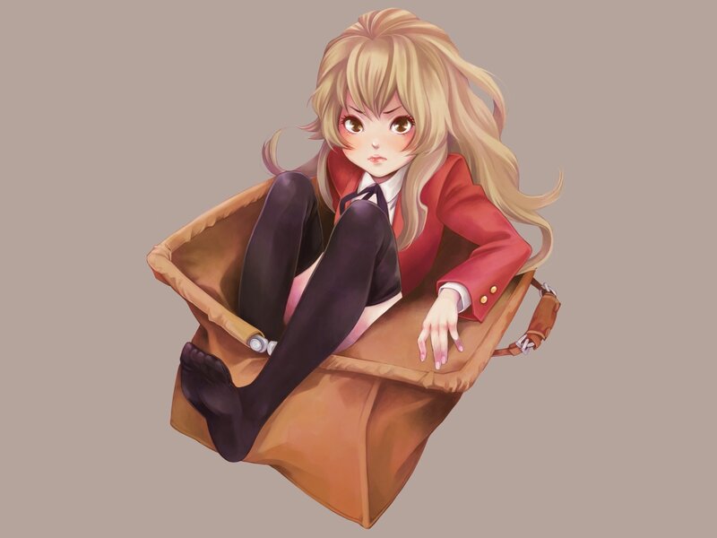 anime girl in a bag