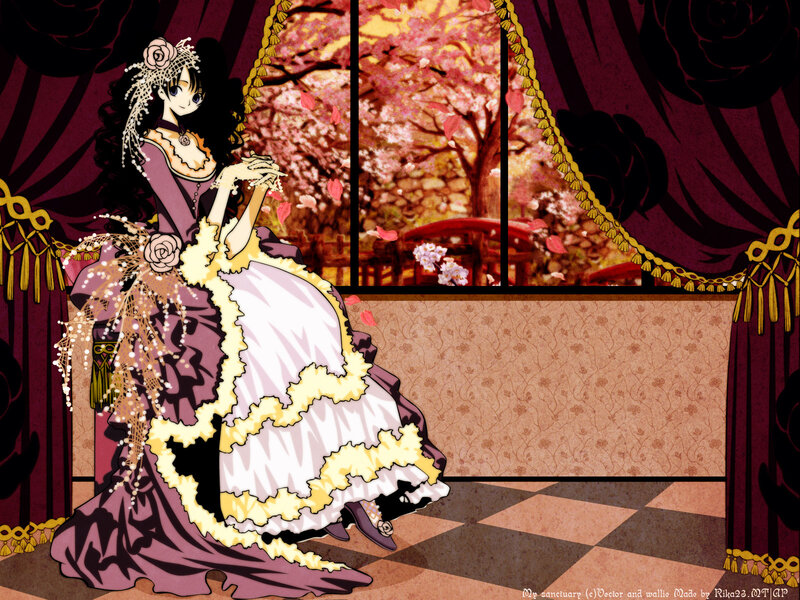 anime girl in a ball gown