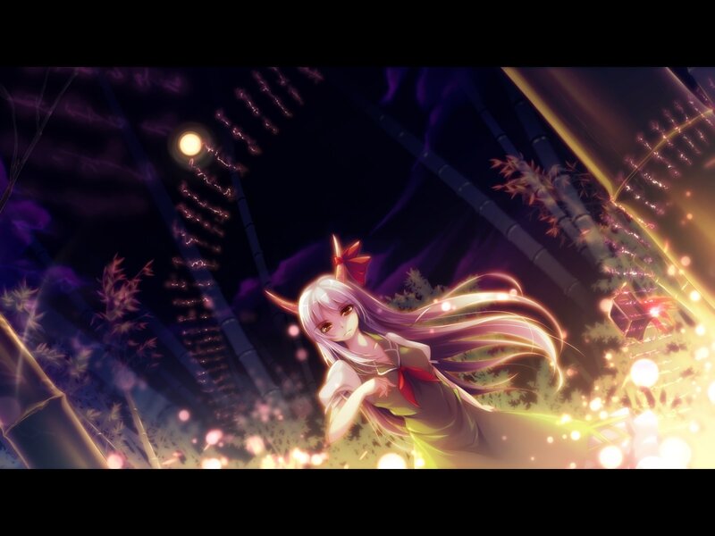 Anime girl in a bamboo forest