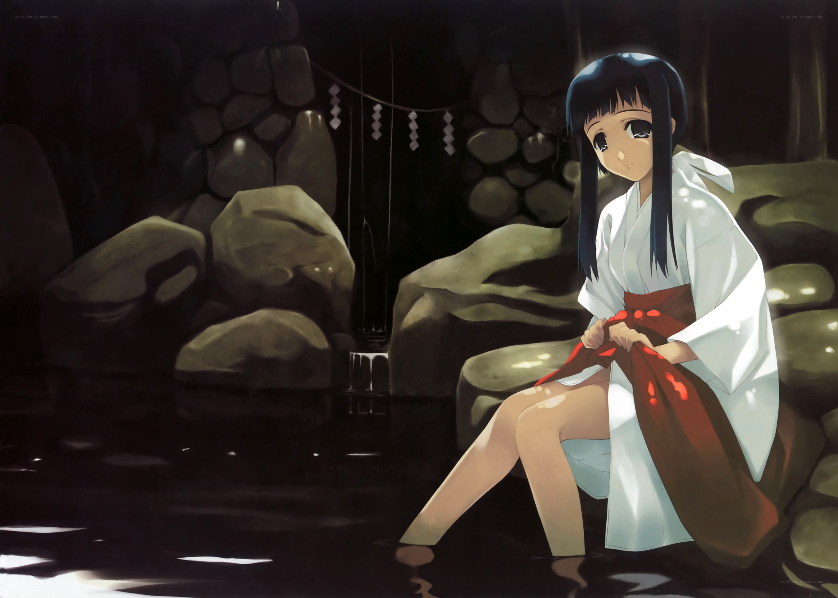 Anime girl in a bath