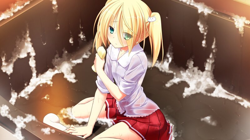 anime girl in a bathtub