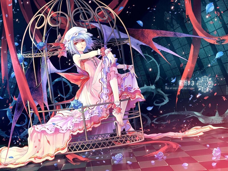 Anime girl in a birdcage