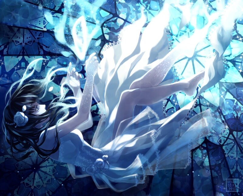 Anime girl in a blue dream