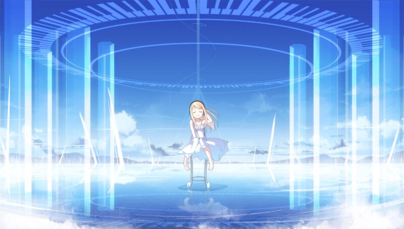 anime girl in a blue world