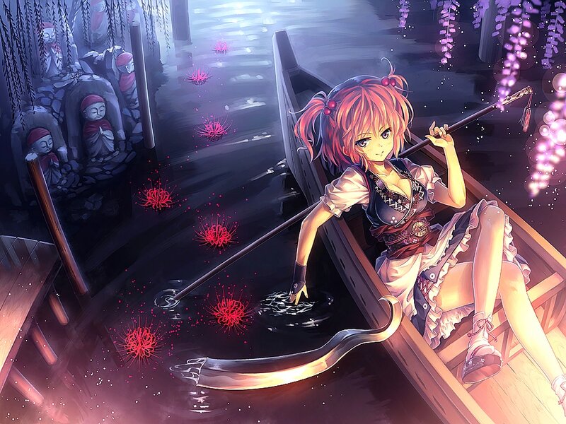 Anime Girl in a Boat — Purple
