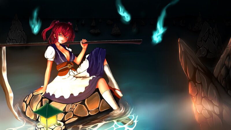 Anime girl in a boat