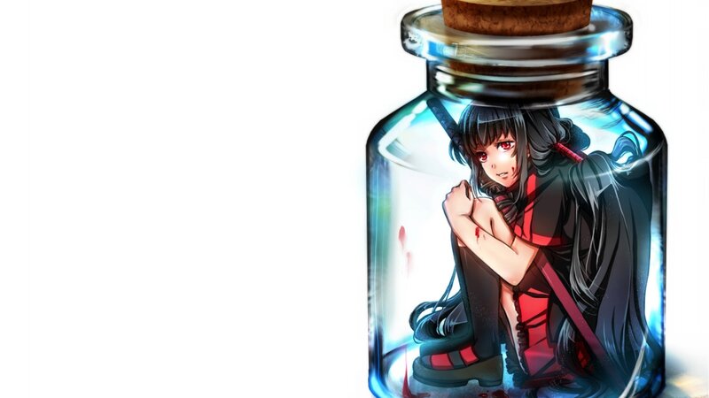 Anime Girl in a Bottle — Black